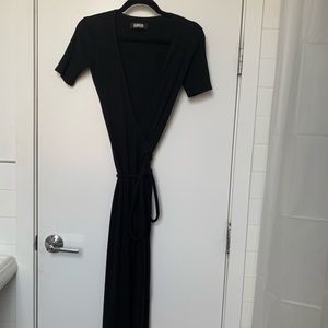 Black reformation wrap dress